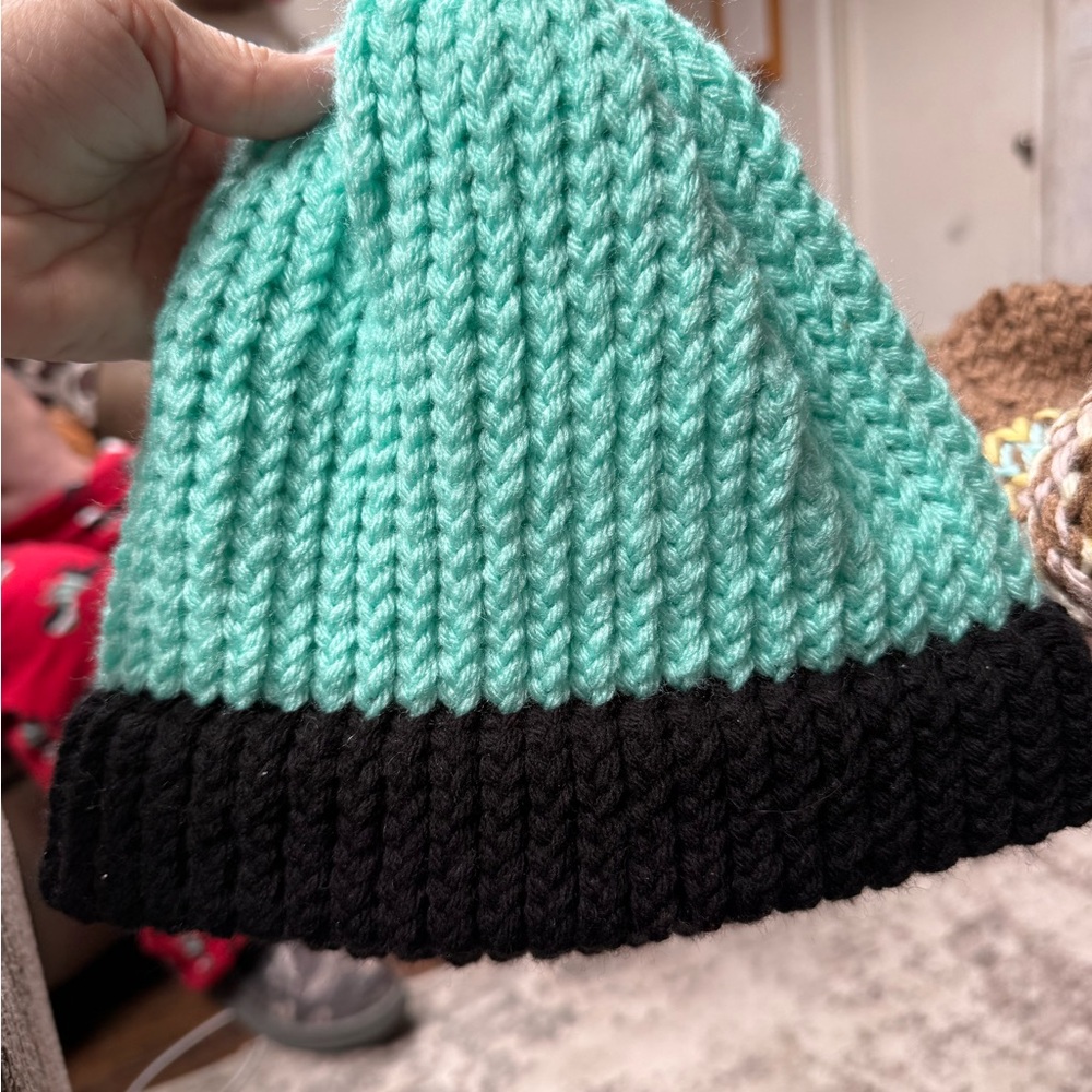 2 handmade knitted hats